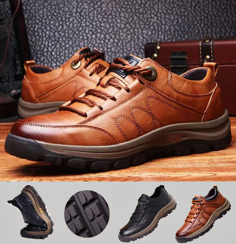 Scarpe casual da uomo cucite a mano | Vera pelle di bovino | Supporto ortopedico a tre punti | Suola in gomma antiscivolo | Idrorepellente e traspirante