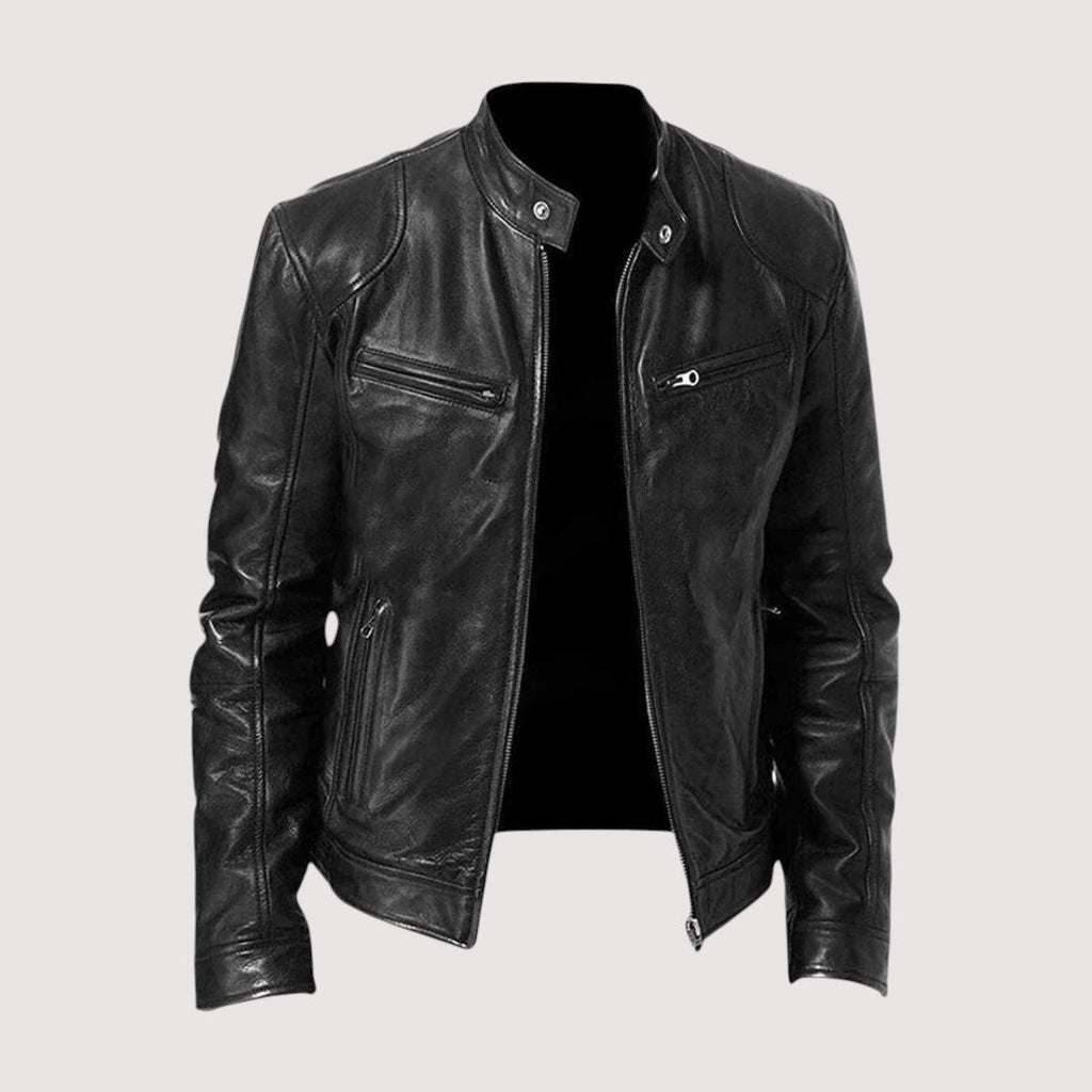 Elegant Men's Leather Jacket – Genuine Leather, Timeless Style, All-Season Comfort