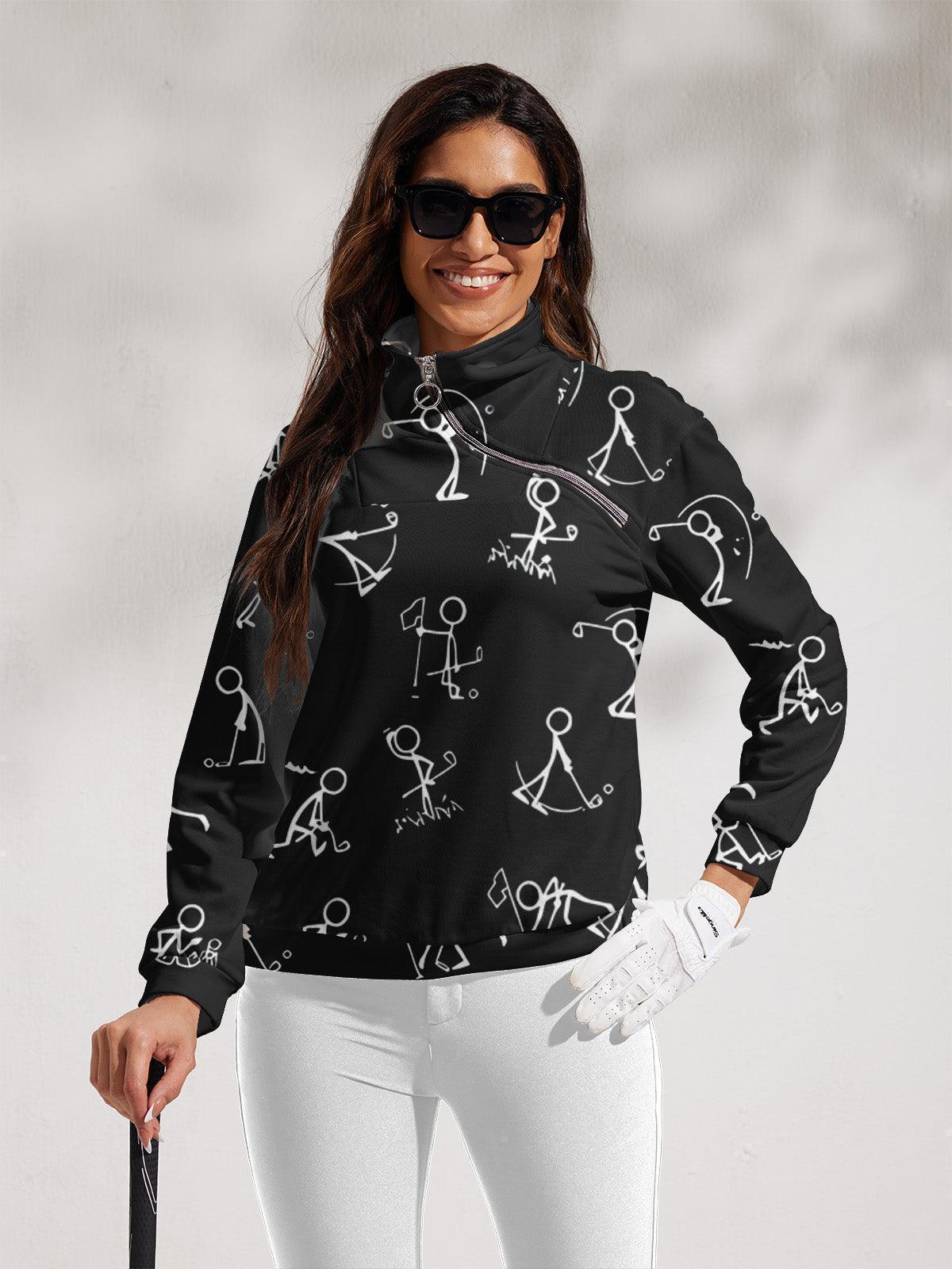 Women’s Stretch Golf Sweatshirt with Quarter Zip