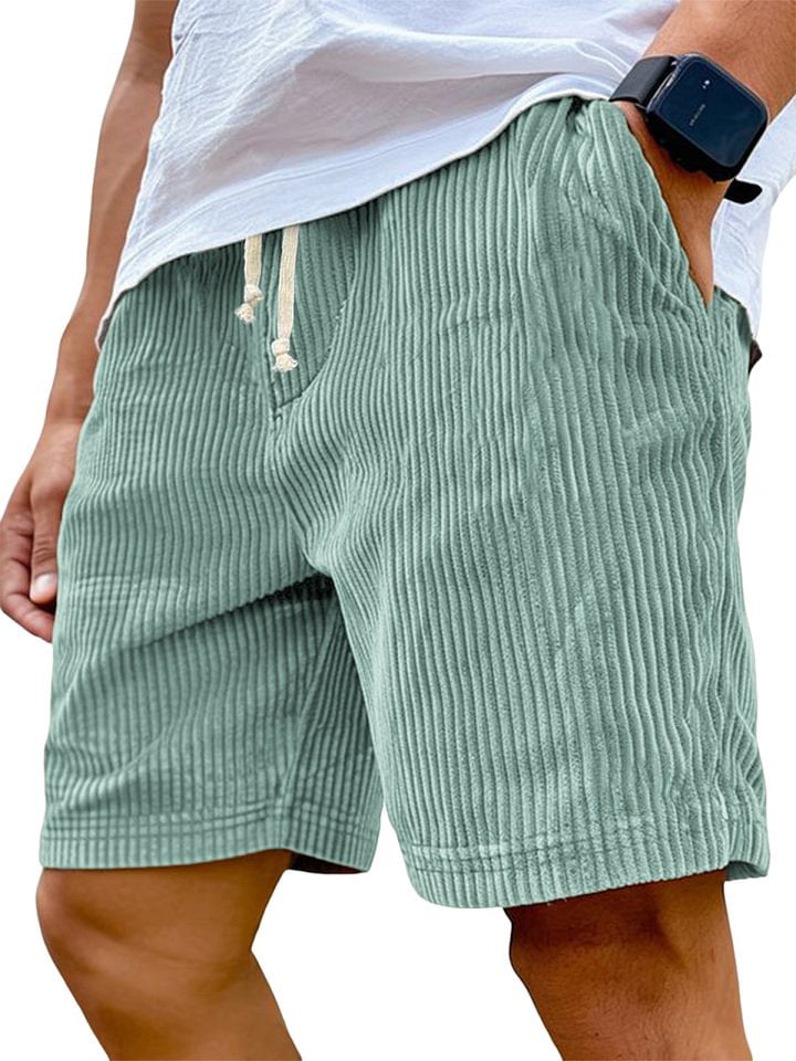 Pantaloncini da uomo in velluto a coste con vita regolabile e vestibilità comoda