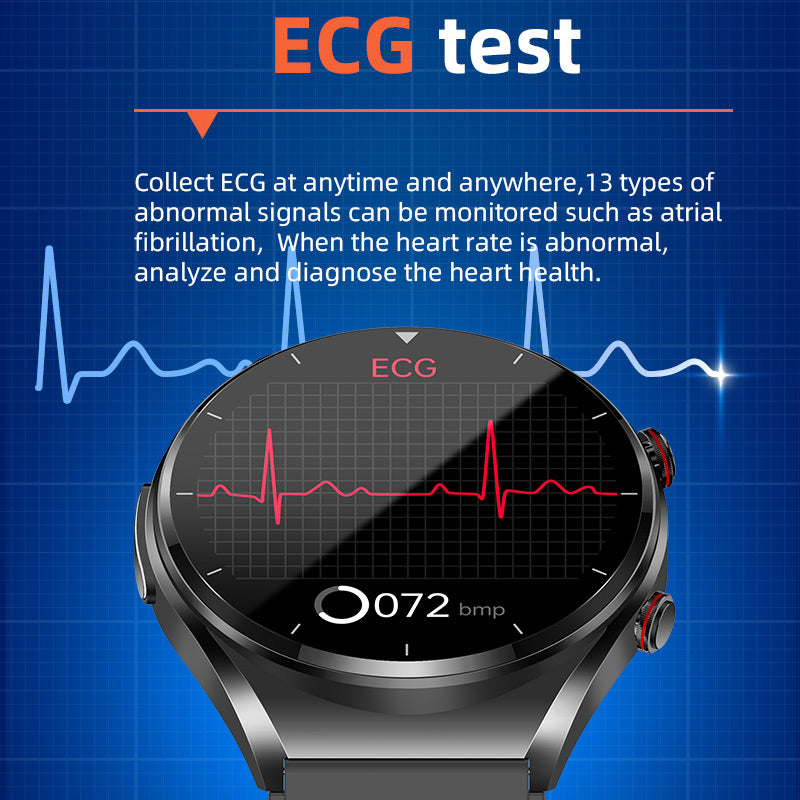 Health Smart Watch with Blood Sugar, Blood Pressure, ECG, HRV, and Heart Rate Monitoring