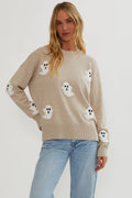 Women's Boat-Neck Knit Sweater | Elegant Long-Sleeve Pullover