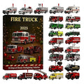Fire Truck Advent Calendar 2025 – 24-Day Firefighting Vehicle Acrylic Ornaments