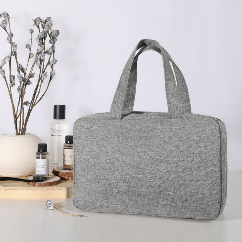 Compact Travel Cosmetic Organizer | Water-Resistant with 4 Compartments & 360° Hook | For Men & Women