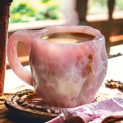 Tazze da Caffè GlaceCup | Fatto a Mano e Cristallo Minerale | Isolanti e Sicure per Microonde | 350–450 ml