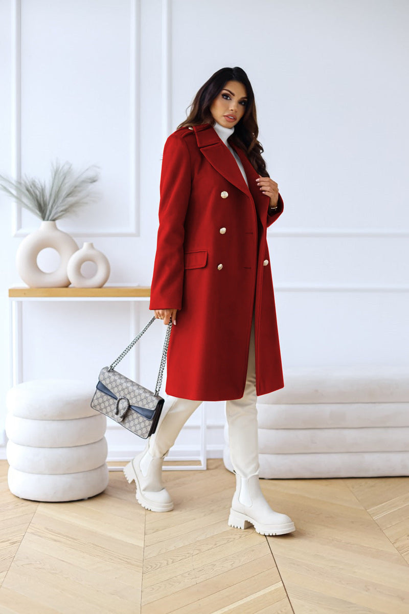 Women's Double-Breasted Coat - Sophisticated & Comfortable for Every Occasion
