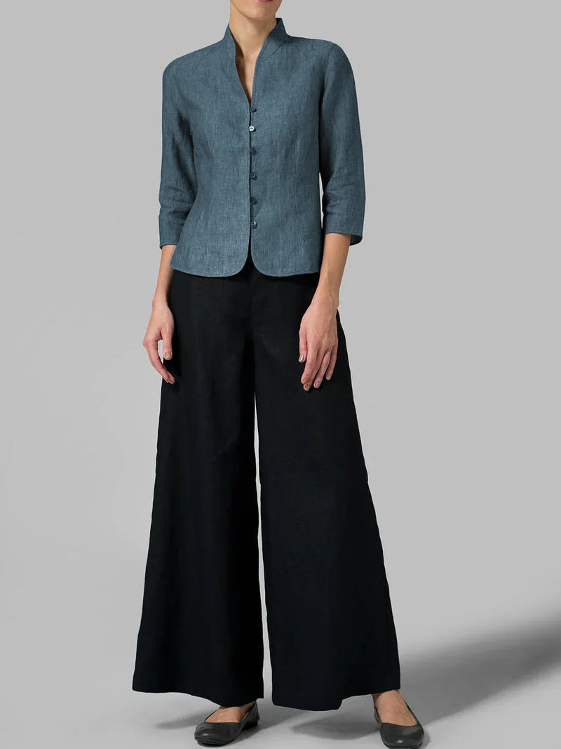 Women's Chambray Top – Light Feel & Versatile Fit Blouse