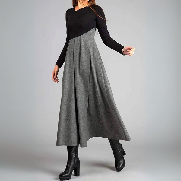 Women’s. A-Line Dress – Pleated Skirt, Cotton Blend