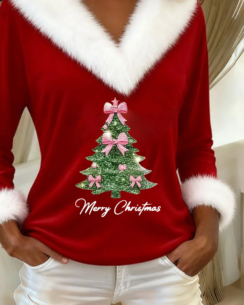 PULL DE NOËL COL V FEMME