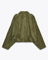 Women’s Suede Bomber Jacket | Relaxed Fit & Lightweight | Spring & Everyday Wear