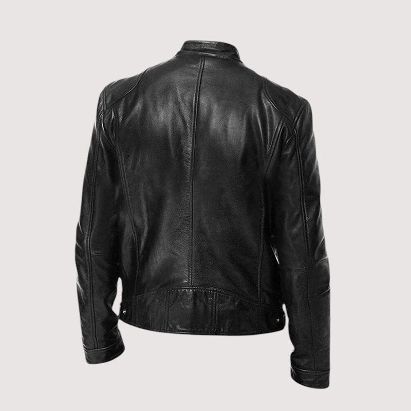 Elegant Men's Leather Jacket – Genuine Leather, Timeless Style, All-Season Comfort