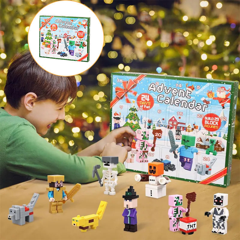 2026 Christmas Advent Calendar with 29 Building Block Figures - 24 Day Holiday Countdown Toy Set for Kids and Collectors