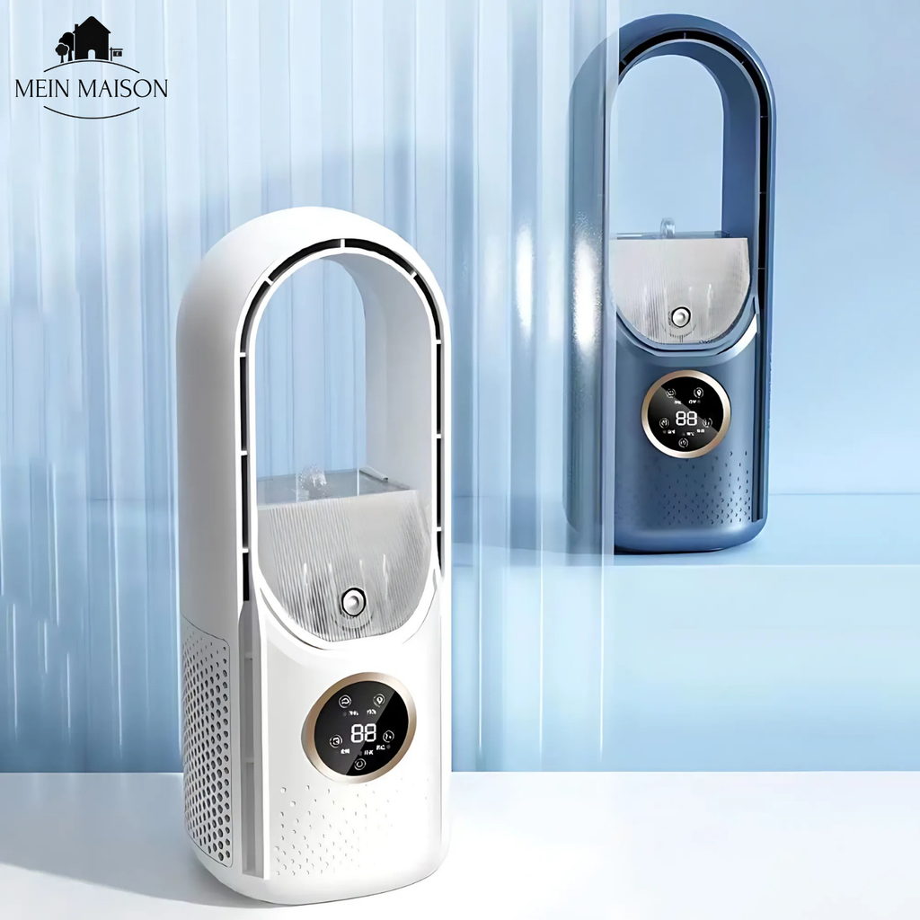 Raffreddatore d'Aria USB Senza Pale | 6 Velocità | Silenzioso e con Timer | Umidificazione