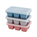 3 Ice Cube Trays with 6 Compartments in Plastic with Lid