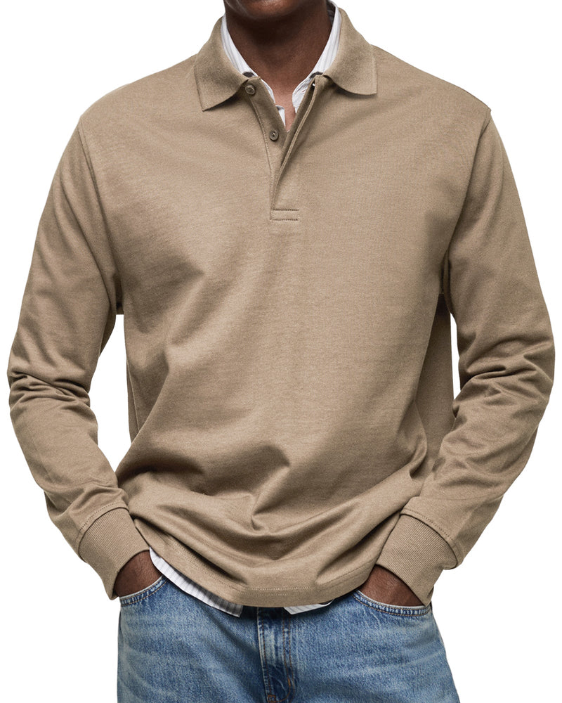 Men’s Long Sleeve Cotton Polo Shirt – Alexandre