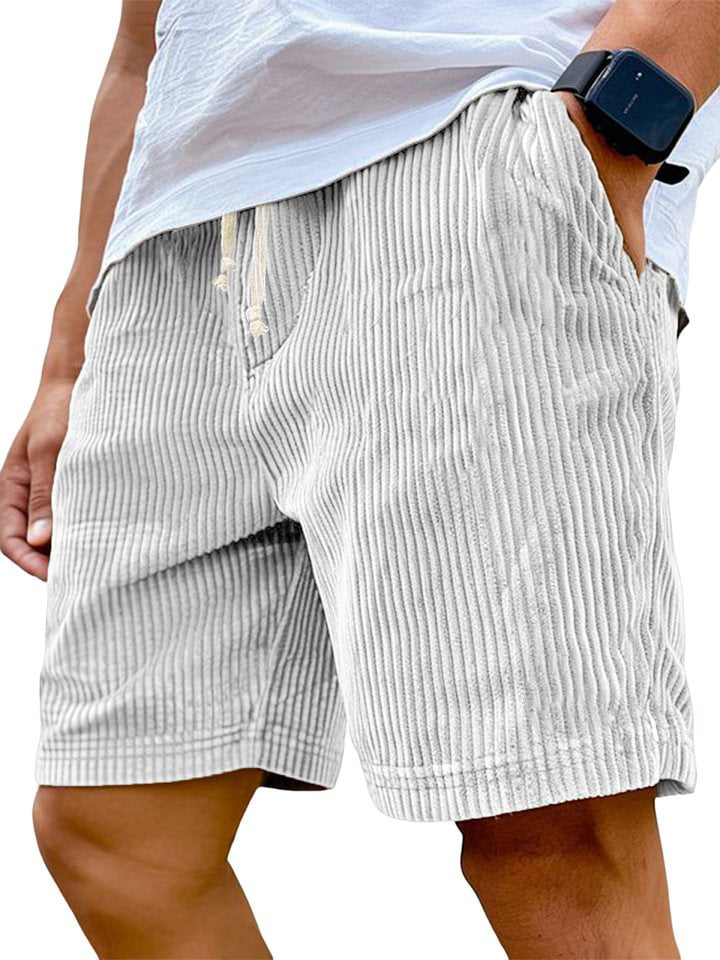 Pantaloncini da uomo in velluto a coste con vita regolabile e vestibilità comoda
