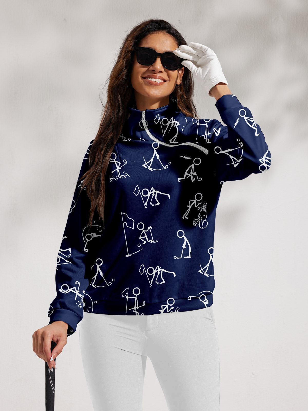 Women’s Stretch Golf Sweatshirt with Quarter Zip