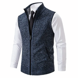 Men’s Knitted Zip Up Vest with Pockets – Smart Casual Sleeveless Gilet