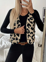 Women’s Sleeveless Vest – Leopard Print Top