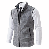 Men’s Knitted Zip Up Vest with Pockets – Smart Casual Sleeveless Gilet