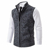 Men’s Knitted Zip Up Vest with Pockets – Smart Casual Sleeveless Gilet