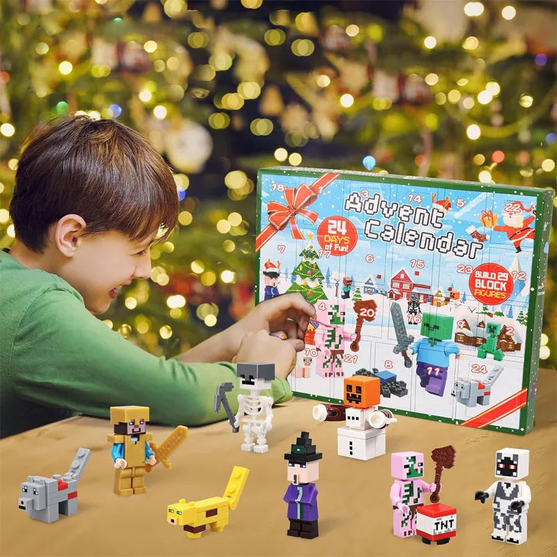 2026 Christmas Advent Calendar with 29 Building Block Figures - 24 Day Holiday Countdown Toy Set for Kids and Collectors