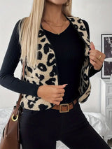 Women’s Sleeveless Vest – Leopard Print Top