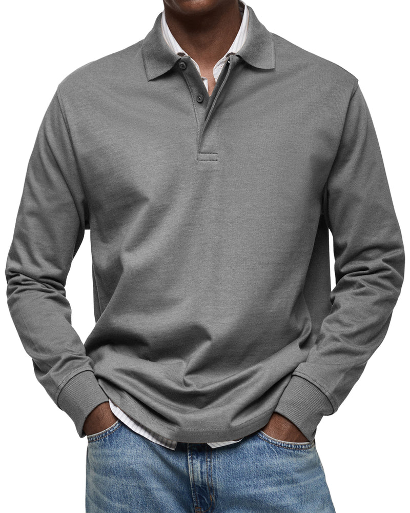 Men’s Long Sleeve Cotton Polo Shirt – Alexandre