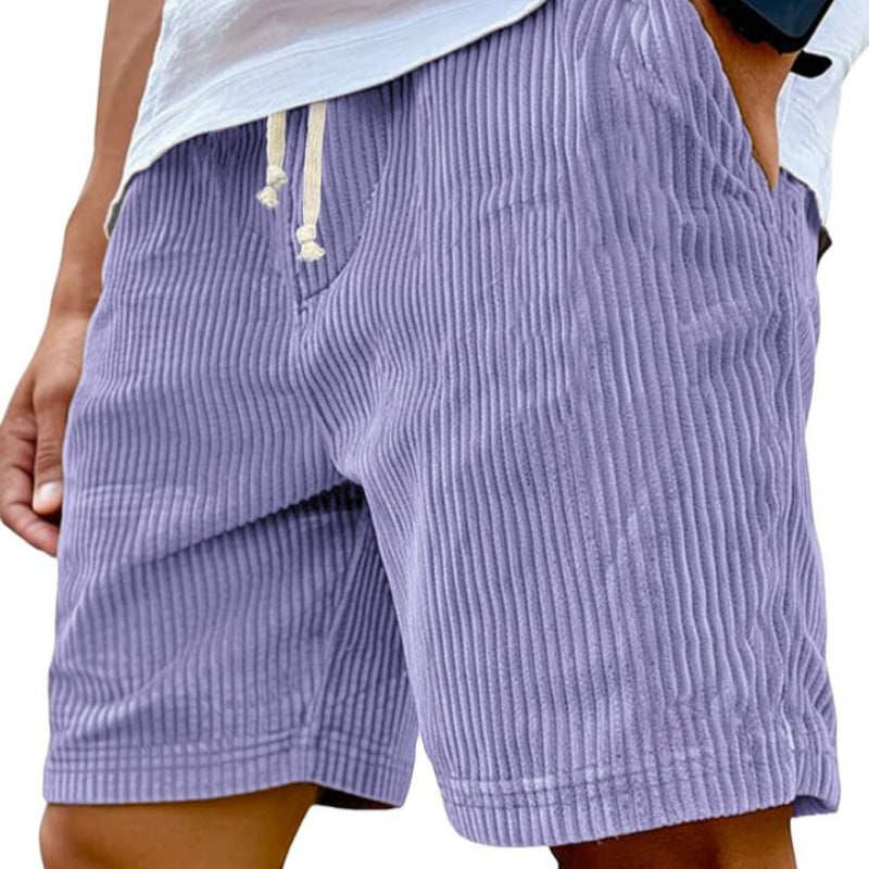 Pantaloncini da uomo in velluto a coste con vita regolabile e vestibilità comoda