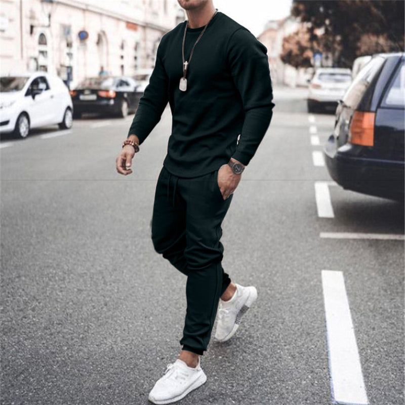 Men's Two-Piece Tracksuit Set – Long Sleeve Top & Joggers | Casual Loungewear