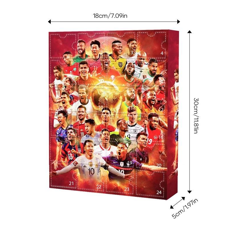 2026 Football Advent Calendar with 24 Collectible Soccer Figurines | Daily Holiday Countdown Gift for Kids and Sports Fans