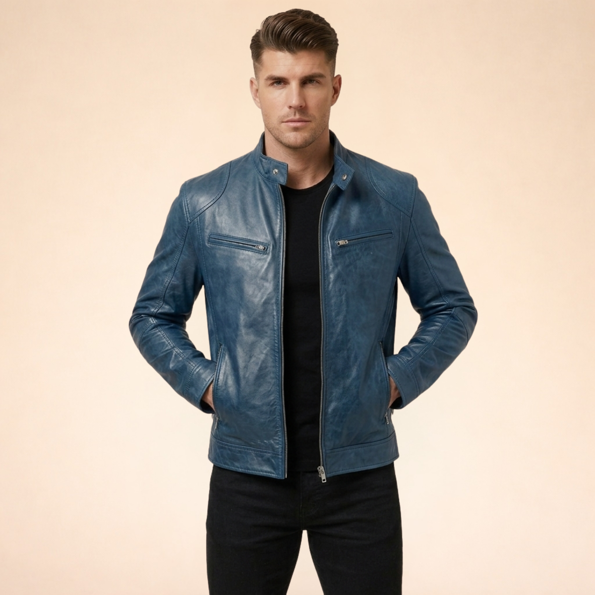 Versatile Men’s Leather Jacket