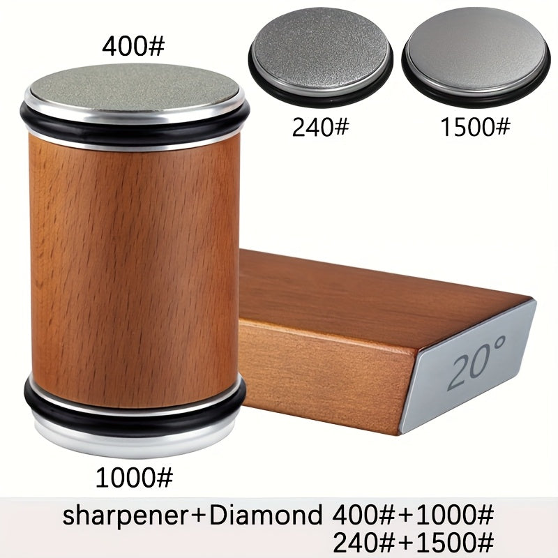 DuoCut Sharpening Stone Set | Diamond Stone with Magnetic Holder | 15° & 20° Sharpening Angles | Wood & Metal