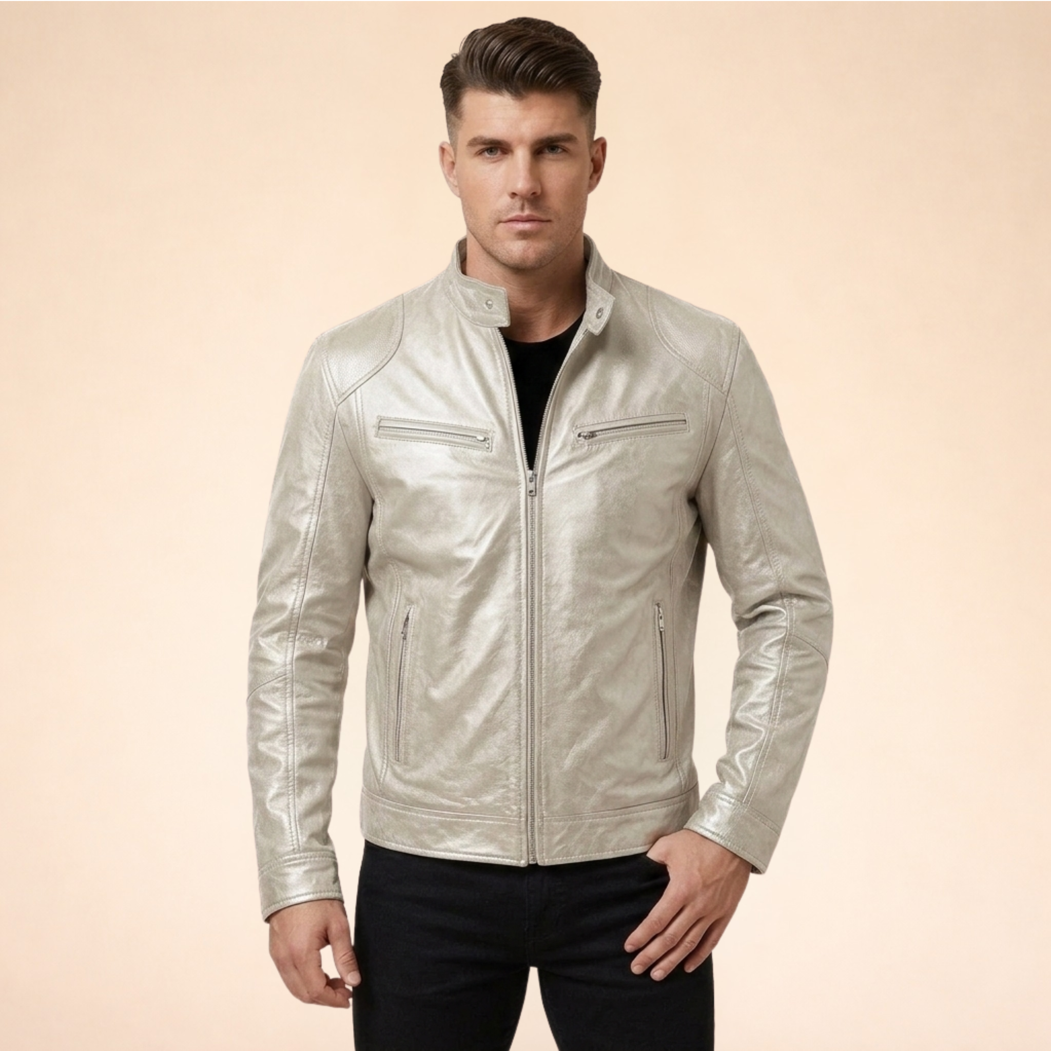 Versatile Men’s Leather Jacket