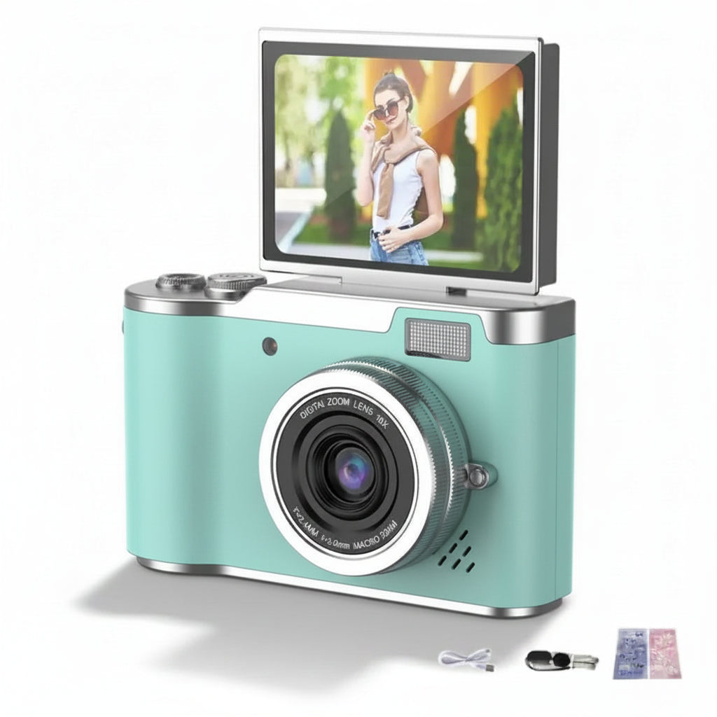 4K Digital Camera with Flip Screen - 48MP, 8X Zoom Compact Photo & Video Camera