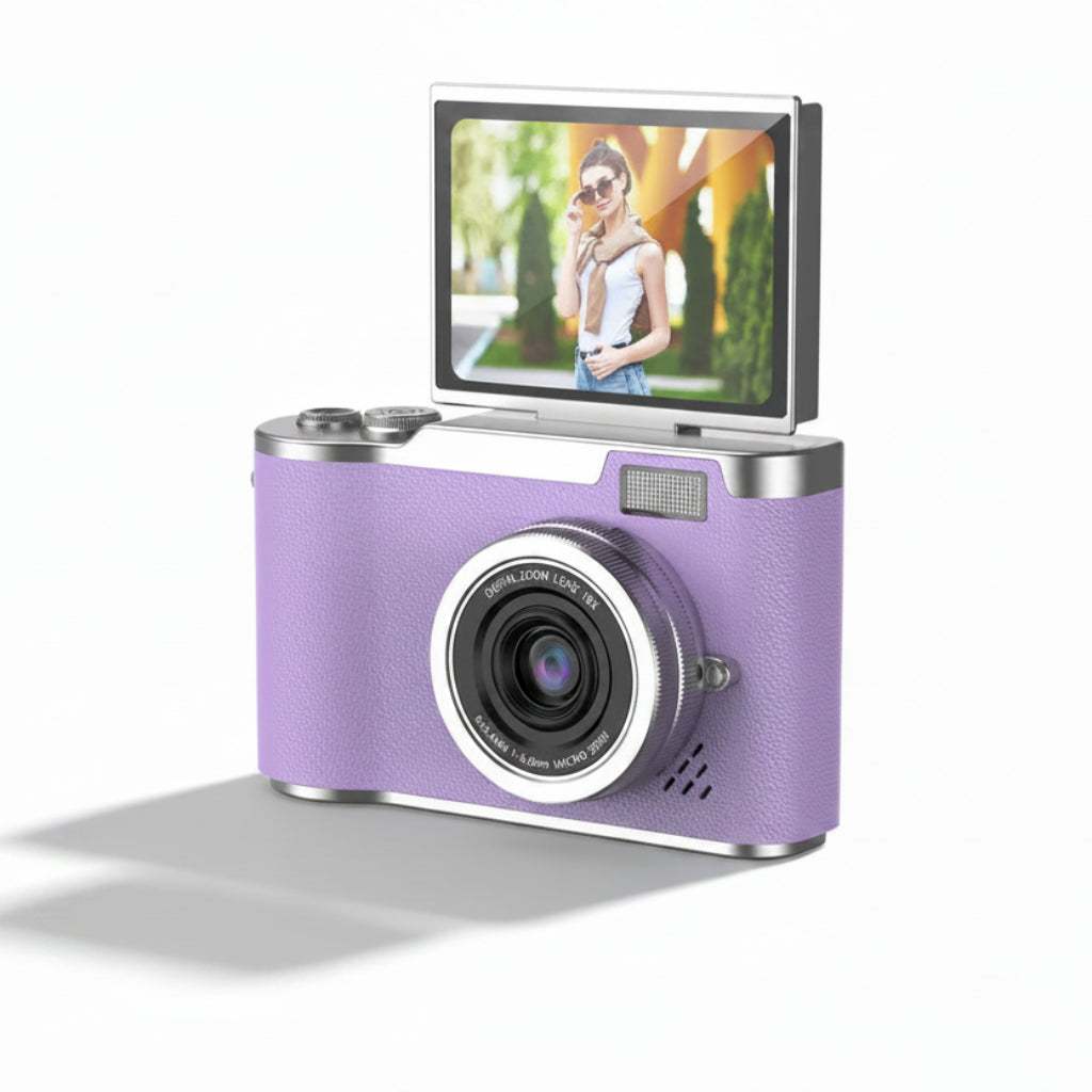 4K Digital Camera with Flip Screen - 48MP, 8X Zoom Compact Photo & Video Camera