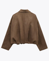 Women’s Suede Bomber Jacket | Relaxed Fit & Lightweight | Spring & Everyday Wear
