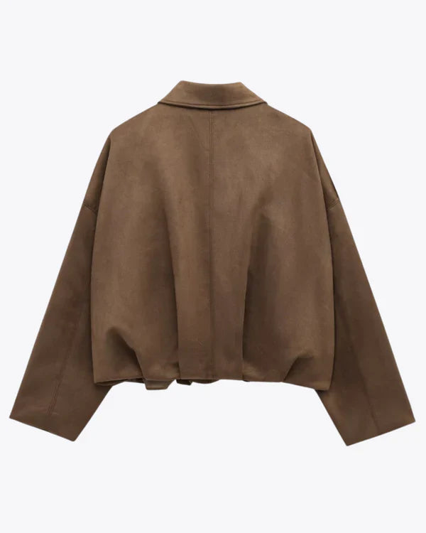 Women’s Suede Bomber Jacket | Relaxed Fit & Lightweight | Spring & Everyday Wear