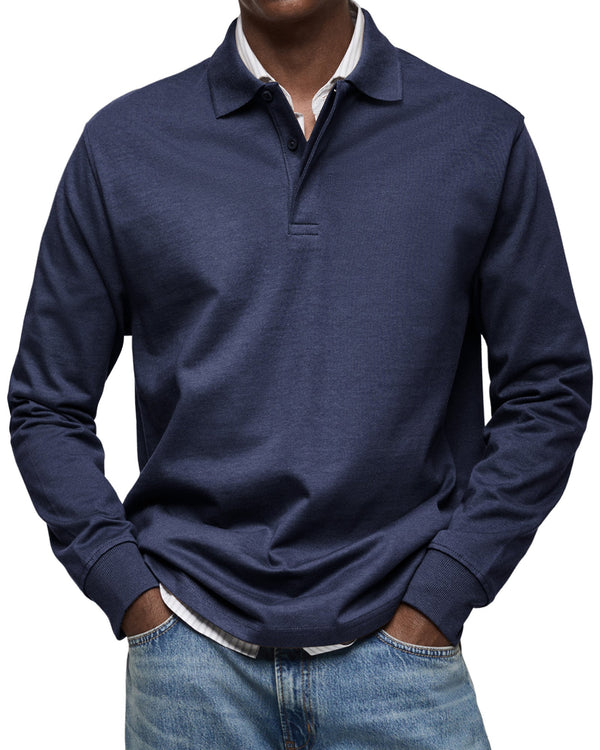Men’s Long Sleeve Cotton Polo Shirt – Alexandre
