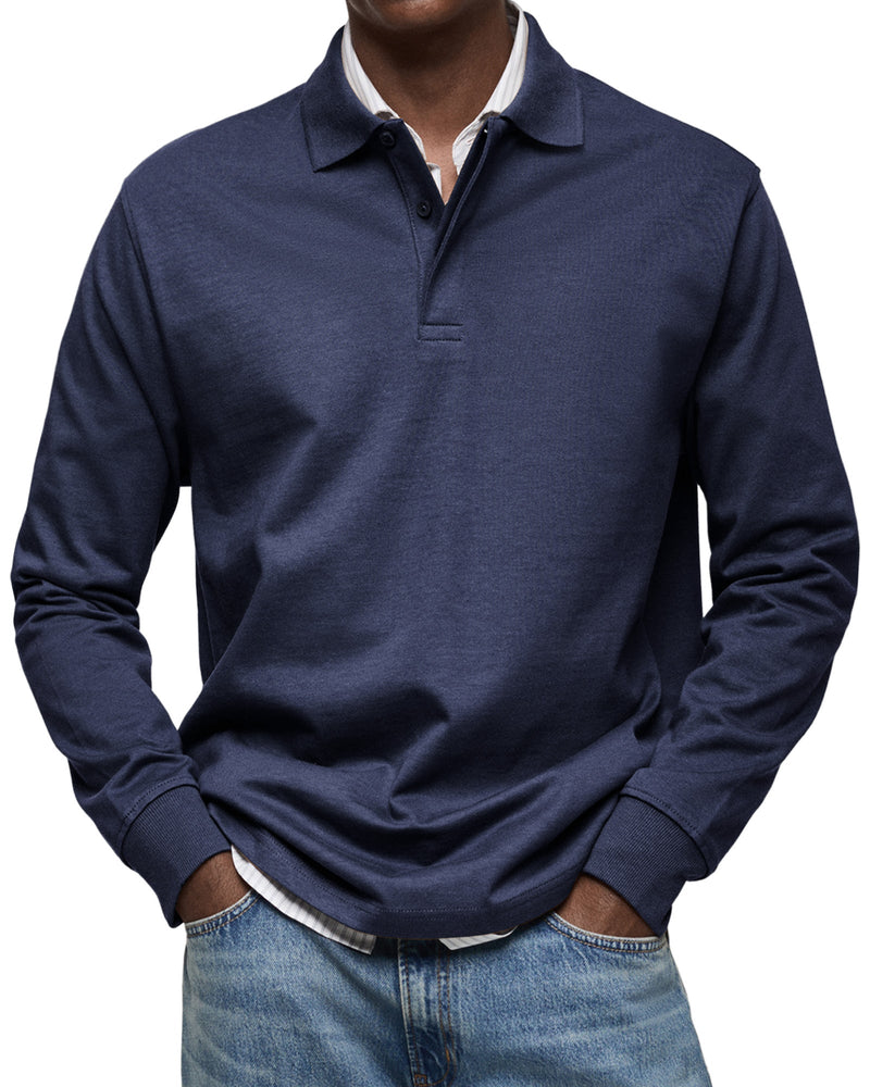 Men’s Long Sleeve Cotton Polo Shirt – Alexandre