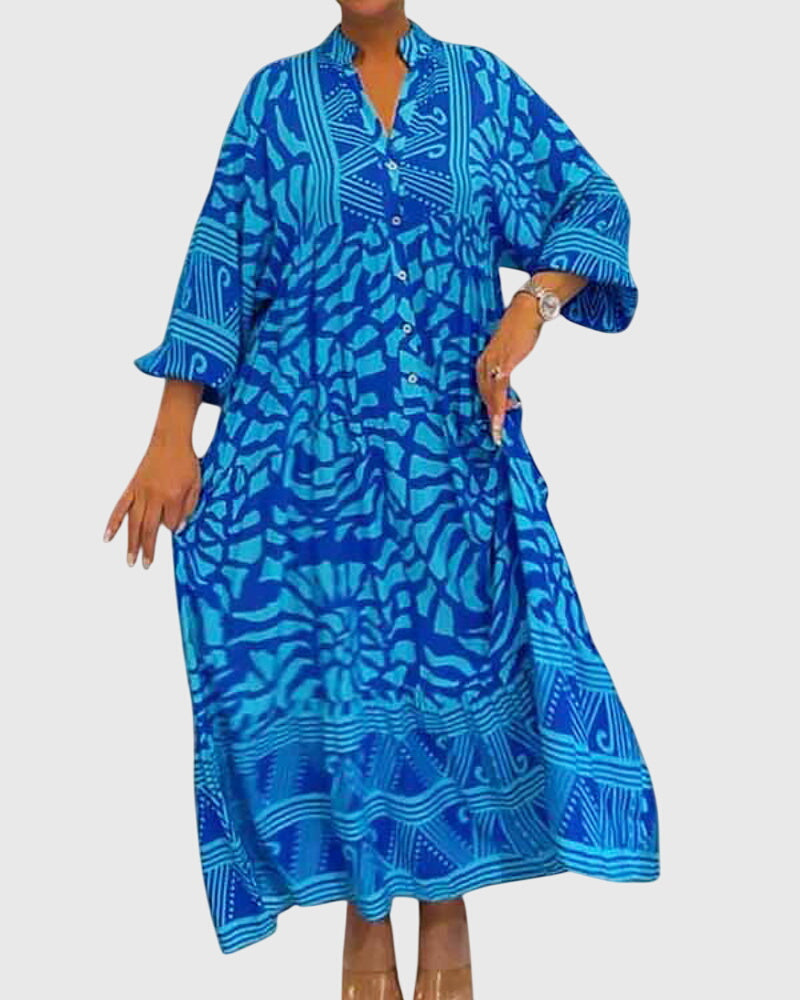 Sukienka maxi z eleganckim nadrukiem