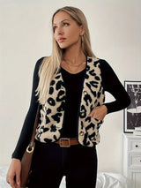 Women’s Sleeveless Vest – Leopard Print Top