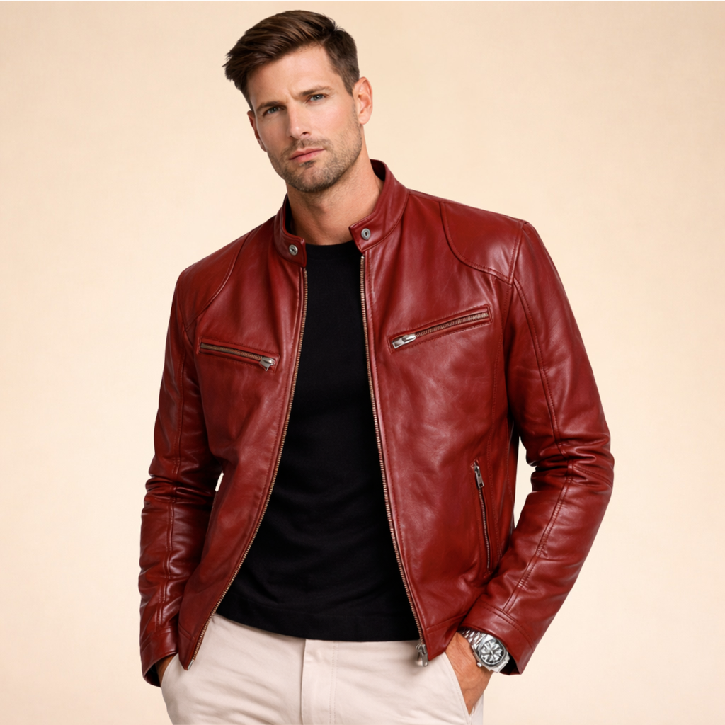 Versatile Men’s Leather Jacket
