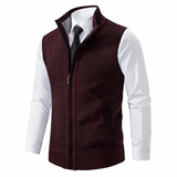 Men’s Knitted Zip Up Vest with Pockets – Smart Casual Sleeveless Gilet