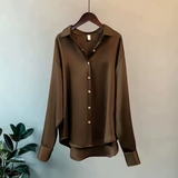 Women’s Silk Blouse – Long Sleeve Top for Work & Evening