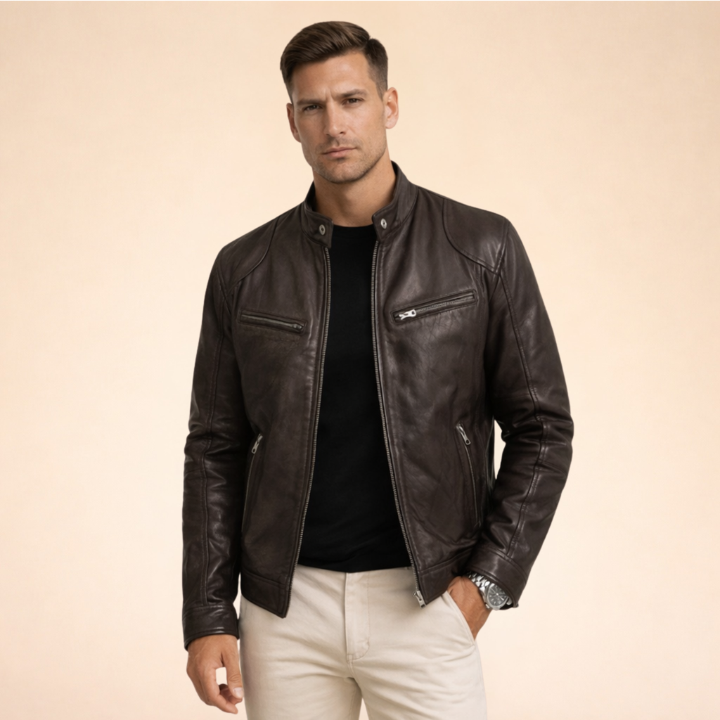 Versatile Men’s Leather Jacket