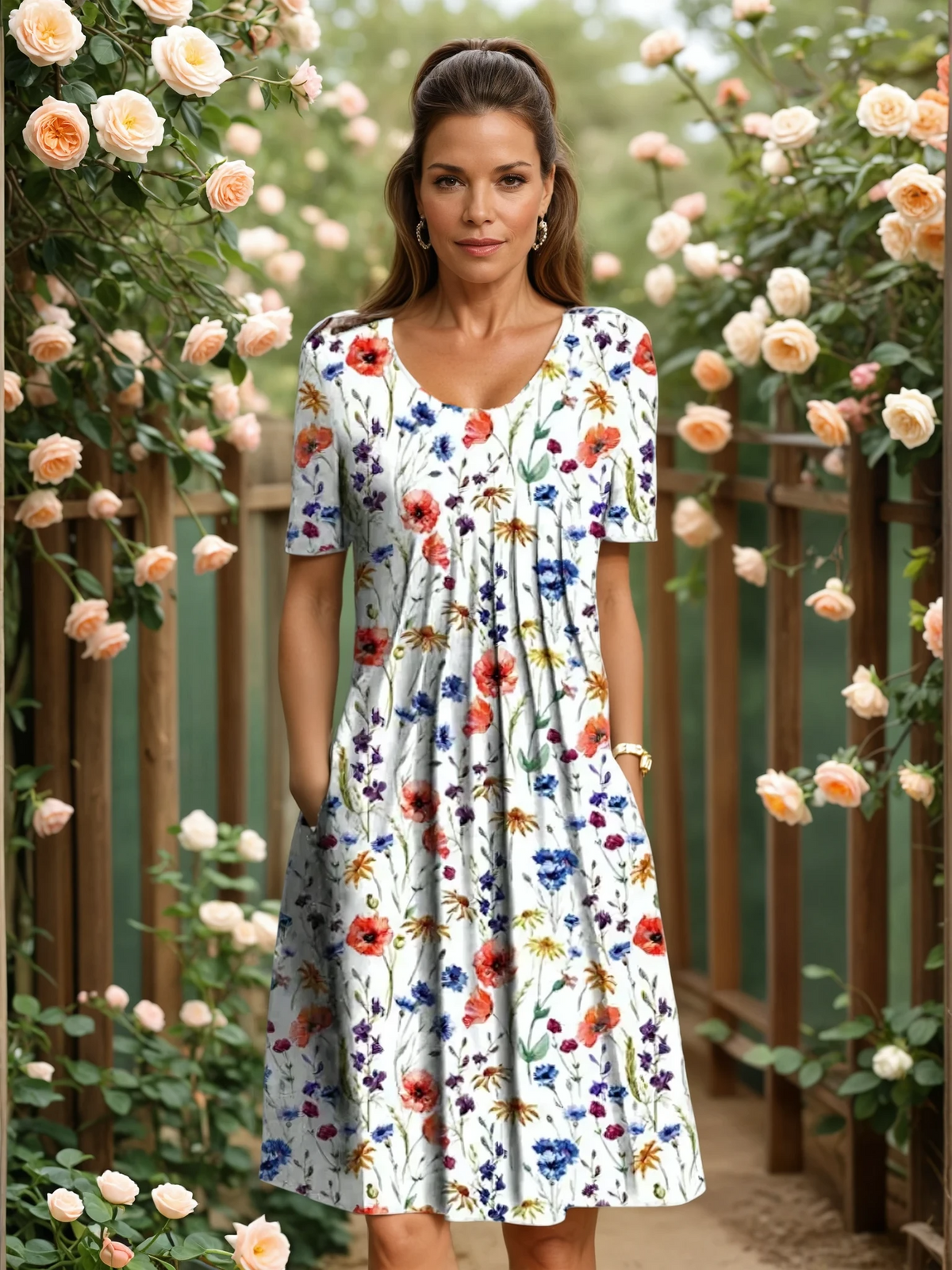 Elegant Dress with Tummy Coverage