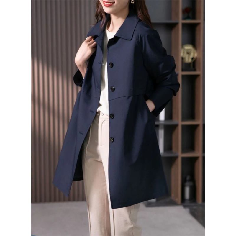 Trench coat casual impermeabile da donna