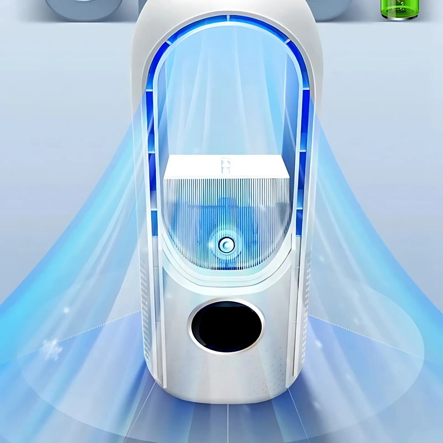 Raffreddatore d'Aria USB Senza Pale | 6 Velocità | Silenzioso e con Timer | Umidificazione