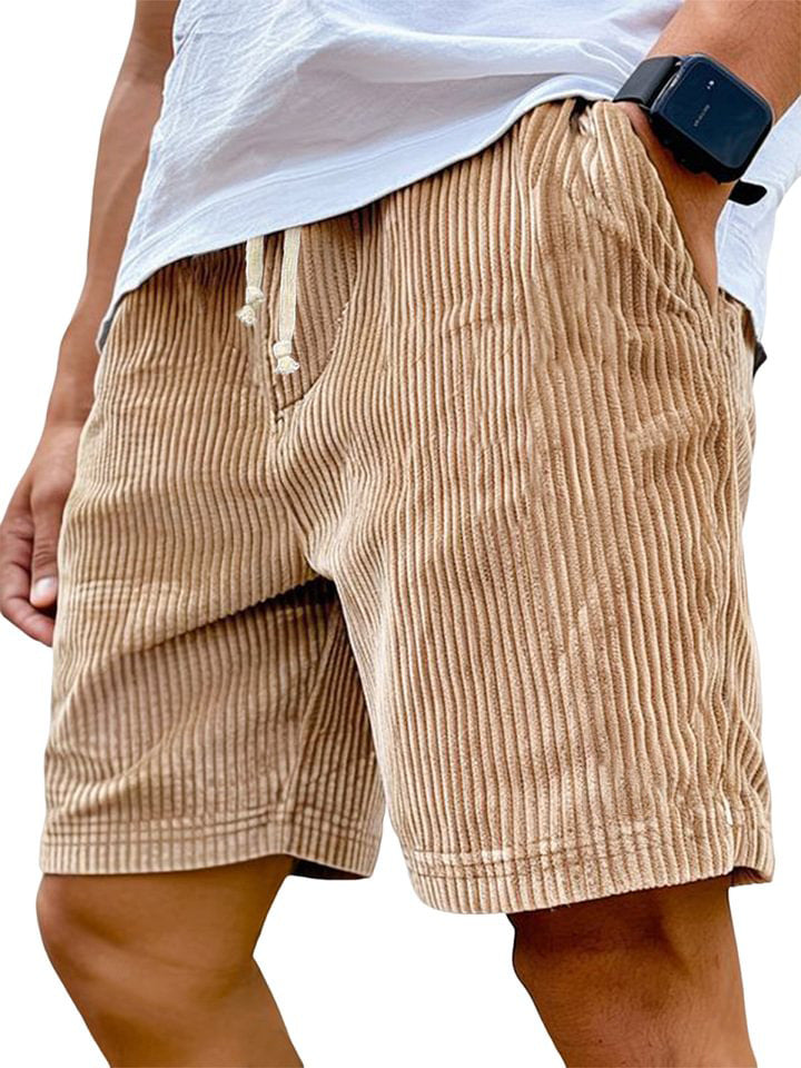 Pantaloncini da uomo in velluto a coste con vita regolabile e vestibilità comoda